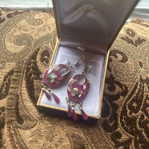 Elegant Purple and Gold Earrings by Belk & Co.